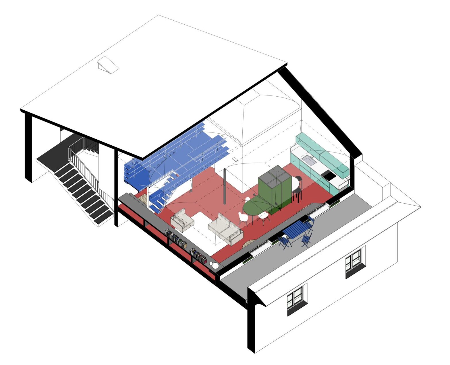 Rosso Genovese - Axonometric view - 2026 LINEARAMA